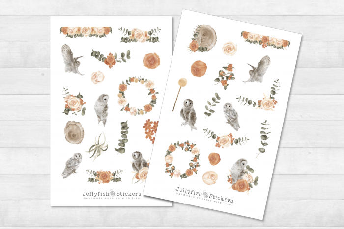 Autumn Owls Sticker Set